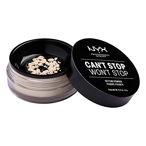 NYX Professional Makeup Can't Stop Won't Stop Setting Powder, Loose Format, Matte Finish, Oil Absorbing, Vegan Formula, Shade: Light