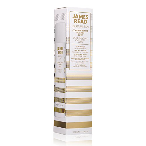 JAMES READ Coconut Water Mist Body Gradual Self Tan Hydrating All-Over Golden Glow Deeply Nourishing Spray, Long Lasting Suitable for all Skin To