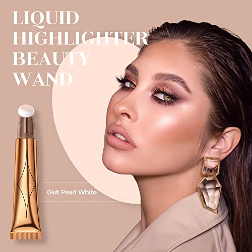 3 PCS Liquid Contour Beauty Wand, Blush and Highlighter Bronzer Stick with Cushion Applicator, Natural Matte Finish, Lightweight Blendable Super
