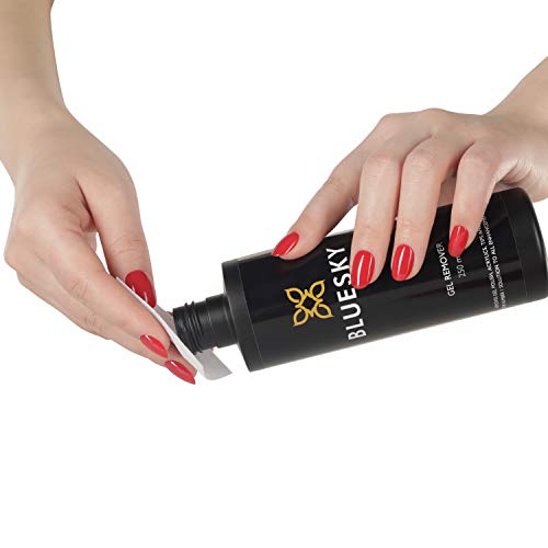 Bluesky Acetone Gel Nail Polish Remover 100 ml With Safflower Oil To Nourish Nails, Soak Off Gel Polish in Minutes