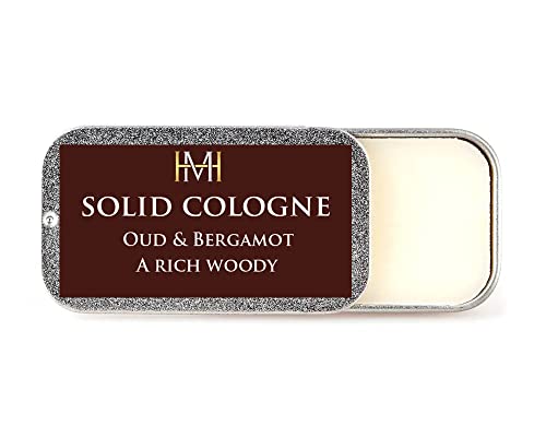 Solid Cologne | Solid Perfume Oudh and Bergamot Woody Unisex After Shave Aftershave balm 18ml Tin
