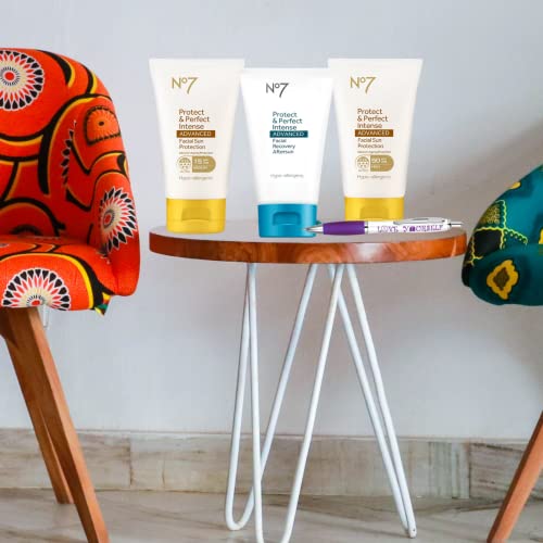No7 Protect & Perfect Intense Advance Facial Suncare SPF 15 and SPF50+ with Facial Recovery Aftersun Bundle | Complete Sun Protection and 24 Hour
