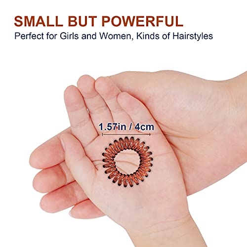 Spiral Hair Ties, 8Pcs Super Comfy Coil Hair Ties for Thick Hair, No Crease Phone Cord Hair Ties, Strong Grip Ponytail Holder Elastics for Girls