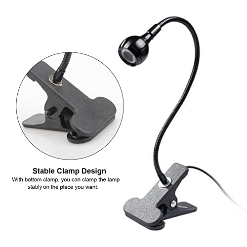 Layhou UV Lamp Nail Dryer, 3W UV Glue Curing Lamp, Ultraviolet Purple Glue Light, Ultraviolet UV Glue Lamp with Clip and Switch USB Input (Black)