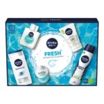NIVEA MEN Fresh The Complete Collection Gift Set (5 pieces), Men's Toiletry Gift Set Includes Face Wash, Shower Gel, Moisturiser, Anti-Perspirant