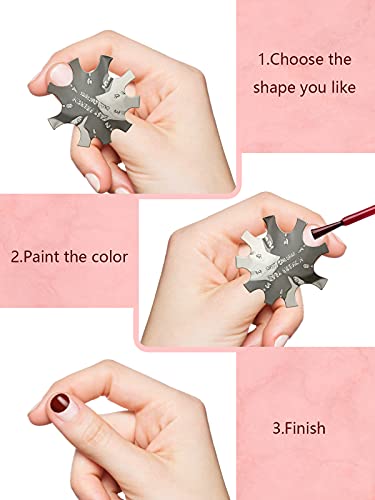 Kalolary 8 PCS Nail Cutter French Nails V Line Trimmer Stainless Steel French Tip Nail Manicure Edge Trimmer DIY Plate Module Easy French Tip Cut