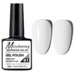 White Nail Polish - Nail Gel Polish - Quick Dry Nail Varnish - Long Lasting Chip Resistant Soak Off UV LED Nail Lamp Gel Polish Nail Art Manicure