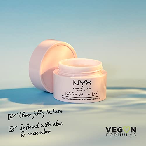NYX Professional Makeup Bare With Me Hydrating Jelly Primer, Hydrating Aloe and Cucumber Extract, Water-Based Gel Formula, Skincare Inspired