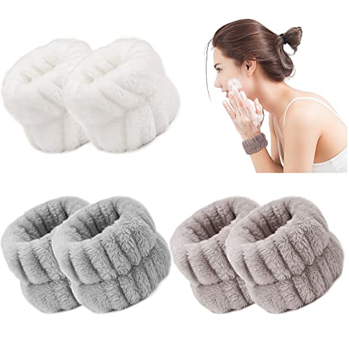 JOYOYO 3 Pcs Spa Headbands Bunny Ears Hair Bands Makeup Headbands Coral Fleece Elastic Headband Bath Shower Head Wraps for Women Girls, Washing F