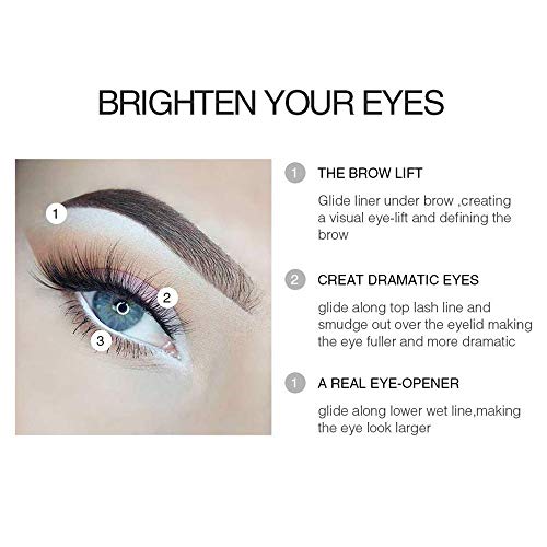 Ownest 12 Packs Professional Highlighter Eye Liner Pen, White Eyeliner Pencil Eye Liner Waterproof Long Lasting Eye Brighten