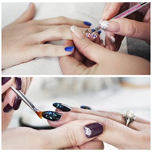 Jsdoin 5pcs Doubel Ended Nail Art Brushes, Nail Dotting Tool, Nail Art Pens Liner Brush Manicure Point Drill Drawing Painting Tools Set for DIY N