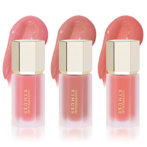 KIMUSE Soft Cream Blush Makeup, Liquid Blush for Cheeks, Weightless, Long-Wearing, Smudge Proof, Natural-Looking, Dewy Finish, Skin Tint Blush Ma