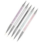 EZPICK 5pcs Nail Art Brushes | Double Ended Nail Art Dotting Tool set | Nail Art Pen for Painting Nails | Manicure Drill Drawing Nails Brush Pen