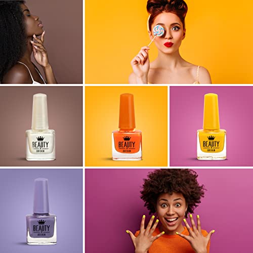 Beauty4Britain Bright Nail Polish Set 24/48 Modern Shades 5 ML Colourful Caps UK Seller (Colour Set B (24 bottles))