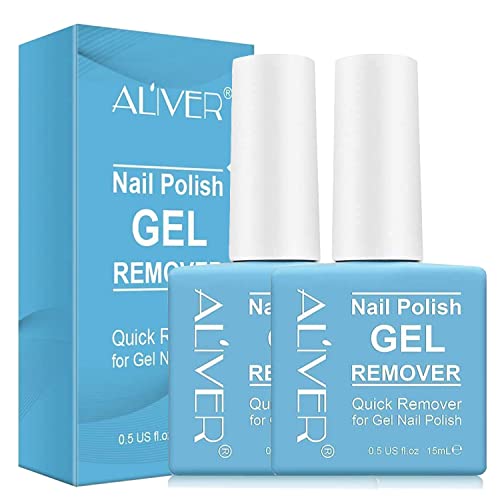 Gel Polish Remover, 2Pack Gel Nail Polish Remover - Remove Gel Nail Polish Within 2-3 Minutes - Quick & Easy Gel Polish Remover - No Need For Foi