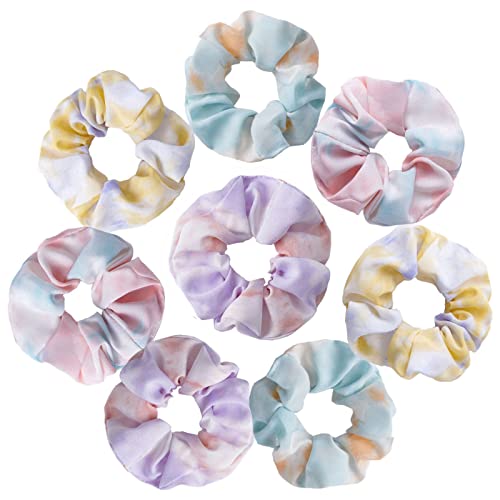 Shiny Metallic Scrunchies for Girls, 12 Pieces Hair scrunchies for Women Elastics Ponytail Holder Hair bands Teenage Girls Hair Accessories Gift