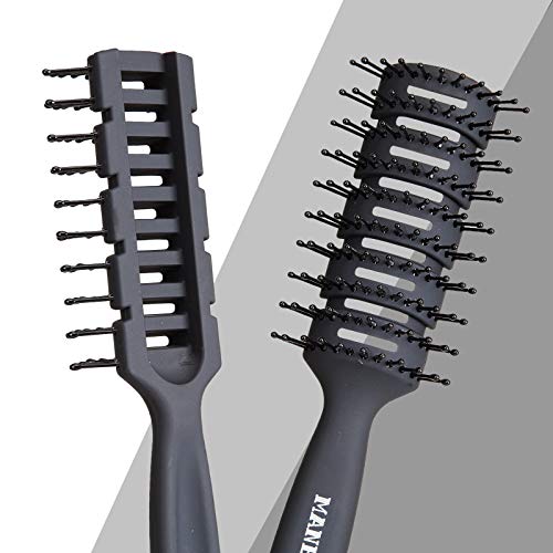 MANEJACK Professional Men's Hair Brush - Great Styling & Blow Drying Brush for Slicked-back, Vented Brushes Set for Men & Women
