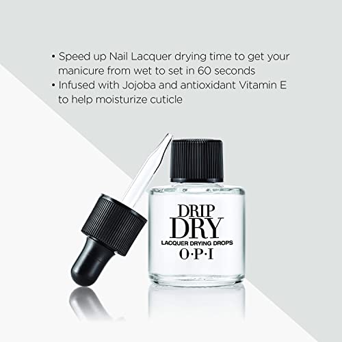 OPI Drip Dry Drying Drops for Nail Polish, Quick Varnish Drying Time, Accelerates Drying Time and Prevents Nail Polish Scuffs and Chips, while Tr