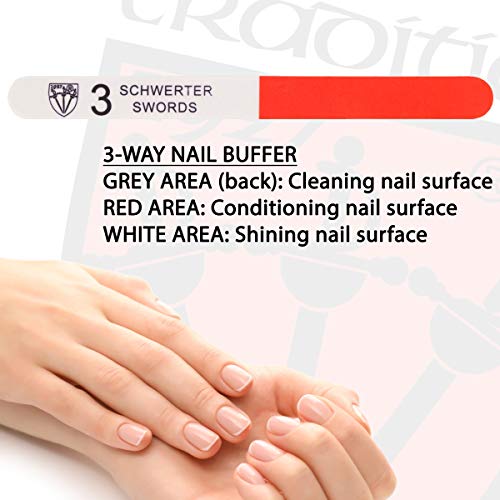 3 Swords Germany - SAPPHIRE METAL NAIL FILE 2 PIECES with 1 PIECE 3-way nail buffer – NAIL CARE FOR YOU MADE IN GERMANY