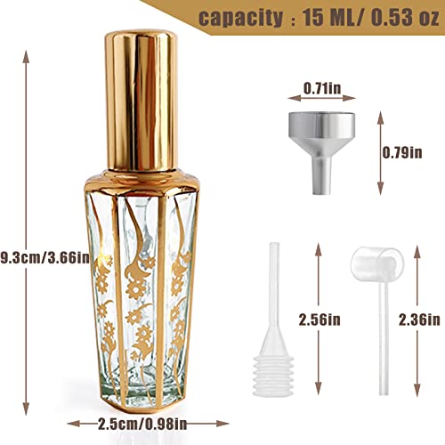 Travel Perfume Atomiser Spray Bottle, Refillable Small Glass Mist Spray Travel Bottle Vintage Hexagon Perfume Travel Bottle Pod Atomizer For Outd