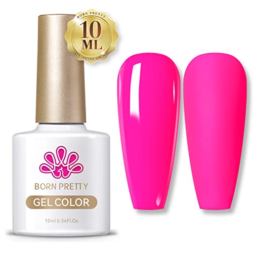 BORN PRETTY Neon Pink Gel Nail Polish,Hot Pink Gel Polish Bright Pink Long Lasting Chip Resistant 10 ml Soak Off U V LED Nail Lamp Halloween Gel