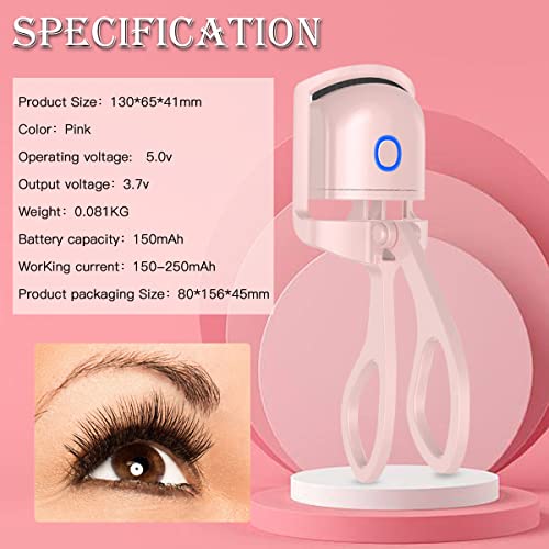 BomnKa Heated Eyelash Curler, Eyelash Curler with Comb Long Lasting Quick Natural Curl USB Rechargeable Electric Eyelash Curler with 2 Heating Mo