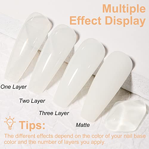 AILLSA Milky Gel Nail Polish-White Nail Polish Gel, Top Coat Gel Polish Soak Off Nail Lamp Gel Nail Varnish, 1PC Nail Gel Gifts for Women Mothers