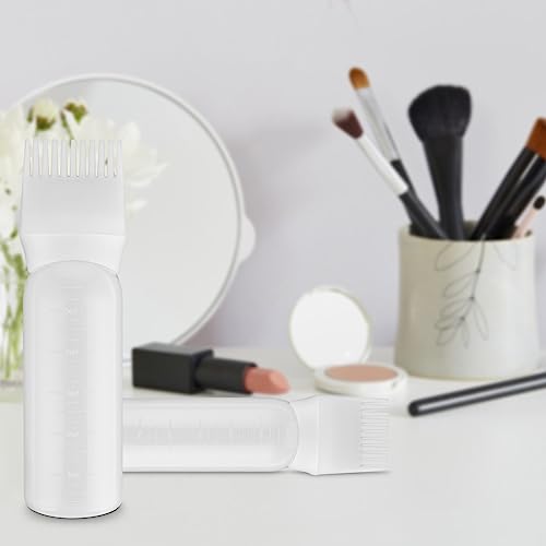 Root Comb Applicator Bottle 6 OZ Hair Oil Applicator Applicator Bottle for Hair Dye Bottle Applicator Brush with Graduated Scale, Profssional Bru