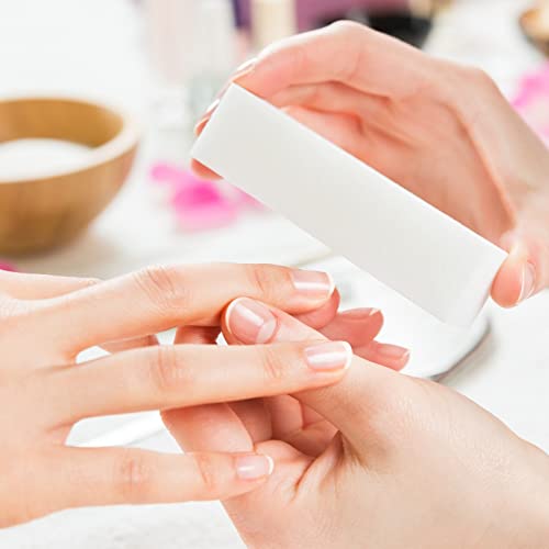 FRIUSATE 10 pieces White Nail Buffer Block with Nail Files Nail File Sanding Blocks Smoothing Shaping and Buffing for Natural Acrylic and Gel Nai