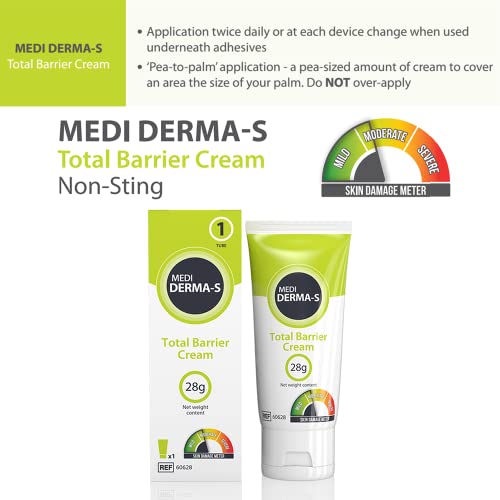 Medi Derma-S Total Barrier Cream Tube, 28g, Moisturises and Protects Damaged and Intact Skin, Waterproof Wound Protection Cream