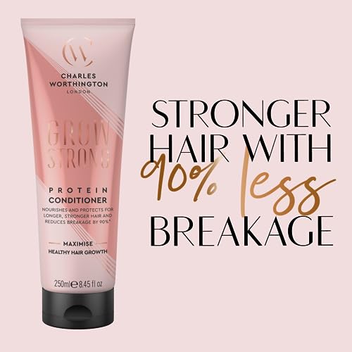 Charles Worthington Grow Strong Protein Conditioner, Hair Growth Conditioner for Fine Hair, Hair Repair Products for Women and Men, Salon Hair Re