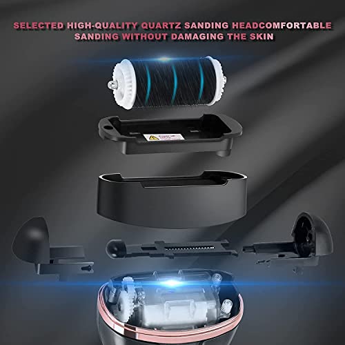 NUTRIOPS Electric Foot File, Callus Remover, Rechargeable Waterproof Hard Skin Remover with 3 Coarse Rollers and 10 in 1 Foot Files Pedicure Kit