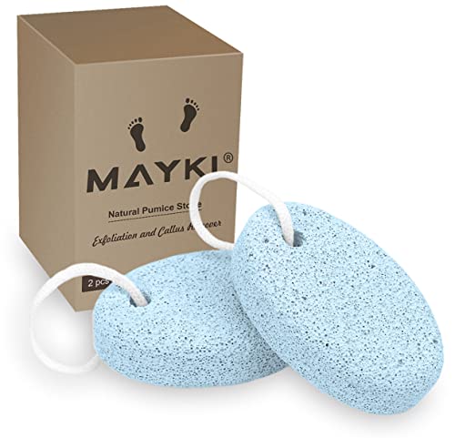 Pumice Stone 2Pcs, Natural Lava Pumice Stone for Feet/Hands/Body, White Calluse Remover/Foot Scrubber Stone for Dead/Hard Skin, Foot File for Men