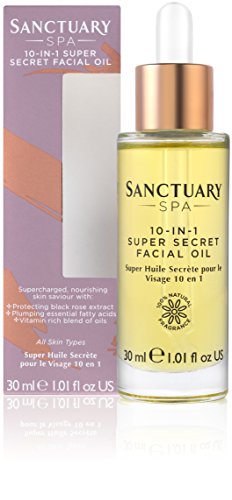Sanctuary Spa Facial Oil, 10-in-1 Super Secret Facial Oil, Infused with Black Rose, Vegan, 30 ml