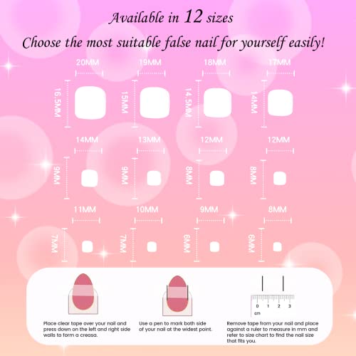 Glitter French False Toenails, Acrylic Press on Toe Nails, White Fake Toe Nails with Glue Sticker Stick on Nails for Toe for Women and Girls Fash