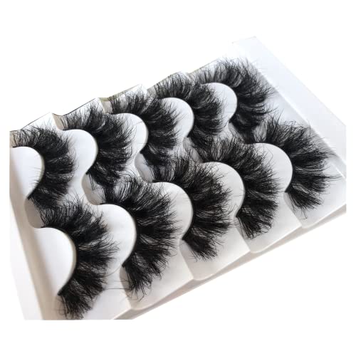 Gmagictobo False Eyelashes Fluffy 3D Faux Mink Lashes 22MM Dramatic False Lashes Pack Long Thick Volume Soft Strip Fake Eye Lashes 5 Pairs Multip