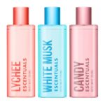 Escentuals Womens Soft Tropical Layering Set, Lychee, White Musk and Candy Body Mist Spray Mixed Fragrance Bundle 250ml (Pack of 3)