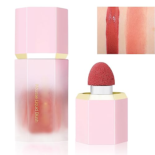 HERBENJOY Cream Blush Soft Blushers For Cheeks Make Up Skin Tint Liquid Blush For Mature Skin,Lightweight Breathable Feel,Dewy Finish Smudge Proo