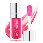 Hydrating Lip Glow Oil Long Lasting Lip Plumper Gloss with Big Brush Clear Lip Gloss Moisturizing Lip Oil for Lip Care and Dry Lips