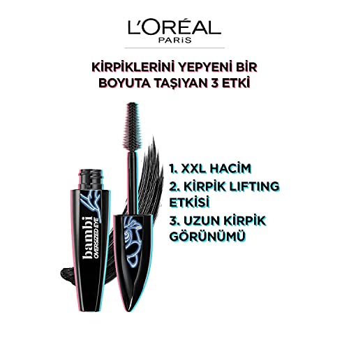 L'Oréal Paris false lash Bambi oversized eye mascara, black mascara for maximum eyelash volume & length, eyelash lifting effect, 8.9 ml