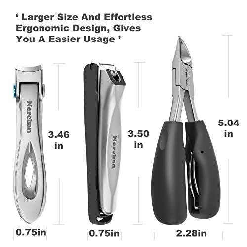 Large Nail Clippers Set, 5 Pcs Sharp Toenail and Fingernail Clippers for Men and Women (Premium, Big Size, Heavy-Duty Design)