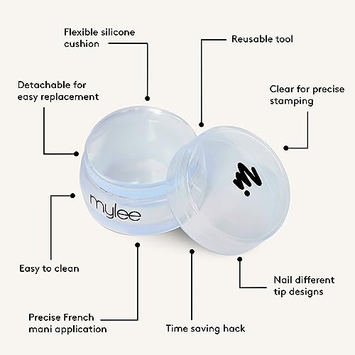 Mylee Stamp It Out, Nail Art Jelly Stamper with Silicone Cushion, Clear Transparent Stamping Tool for a Flawless French Manicure
