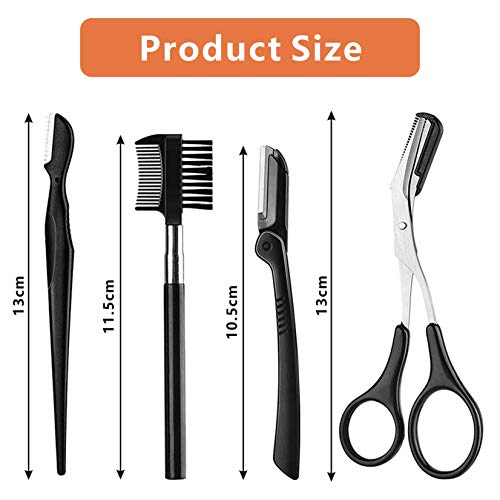 Eyebrow Set, Eyebrow Trimming Kit,Eyebrow Grooming Kit, Include Eyebrow Razor, Eyebrow Brush,Eyebrow Scissors, Facial Trimmer, Shaver, Tweezers,