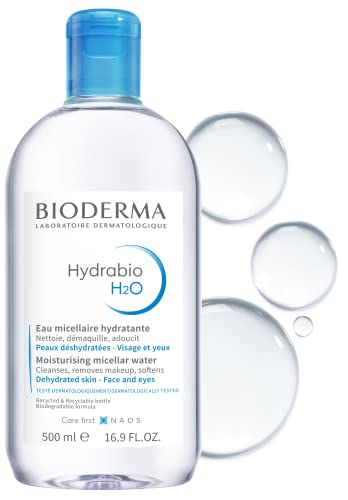 Bioderma Hydrabio H2O - Cleansing & Moisturising Micellar Water for Dehydrated Skin, Gentle Cleanser to Remove Impurities & Make Up Remover for F