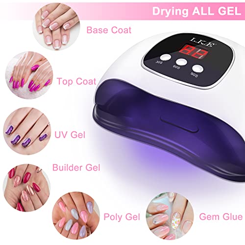 LKE LED UV Lamps for Gel Nails, UV Nail Lamp/Light Professional Faster UV Nail Dryer with 3 Timers, Automatic Sensor, Portable Nail Art Light for