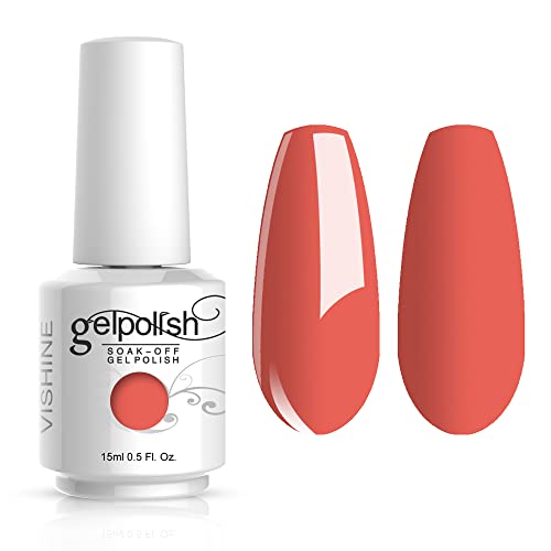 Vishine Soak-Off UV LED Gel Polish Nail Art Manicure Lacquer 15ml Coral (024)