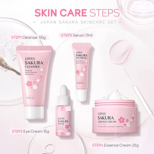 Skincare Set Skin Care for Teenage Girls Gift Set-Cleanser,Serum,Eye Serum,Essence Serum- Facial Care Sets&Kits for Pores,Blackheads,Exfoliate,Sk