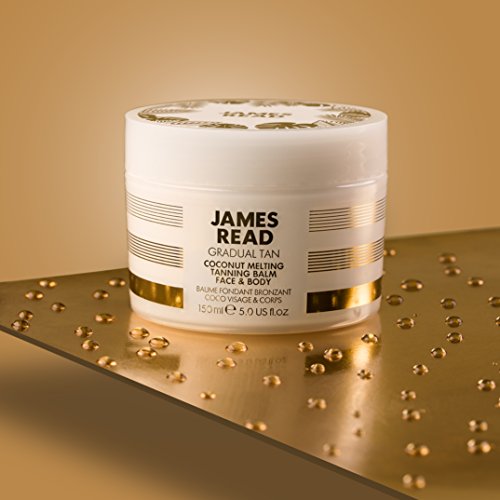 JAMES READ Coconut Melting Light/Medium Gradual Self Natural Golden Tan Balm for Face & Body, Hydrating Oil Softens & Nourishes the Skin Lasts up