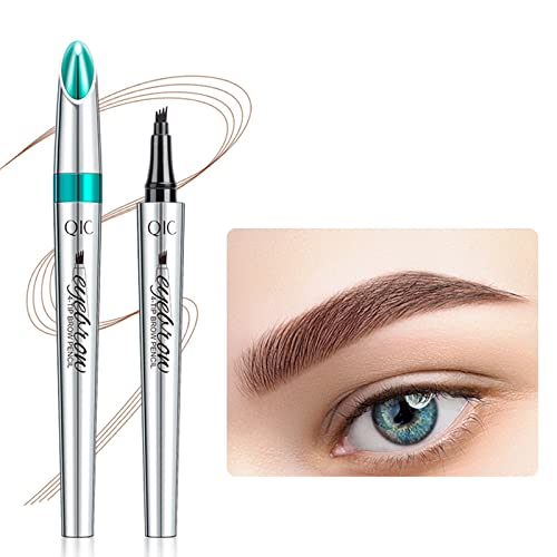 Eyebrow Pencil - Waterproof Tattoo Brow Pen With Fork Tip Long-Lasting Brow Tint For Makeup Rapid Natural Brow Beginners (DARK BROWN)