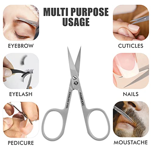 FABINOC® Nail Scissors | Curved Cuticle Scissors for Dead Skin | German Quality Stainless Steel Multi-Purpose Sharp Manicure Scissors for Men & W